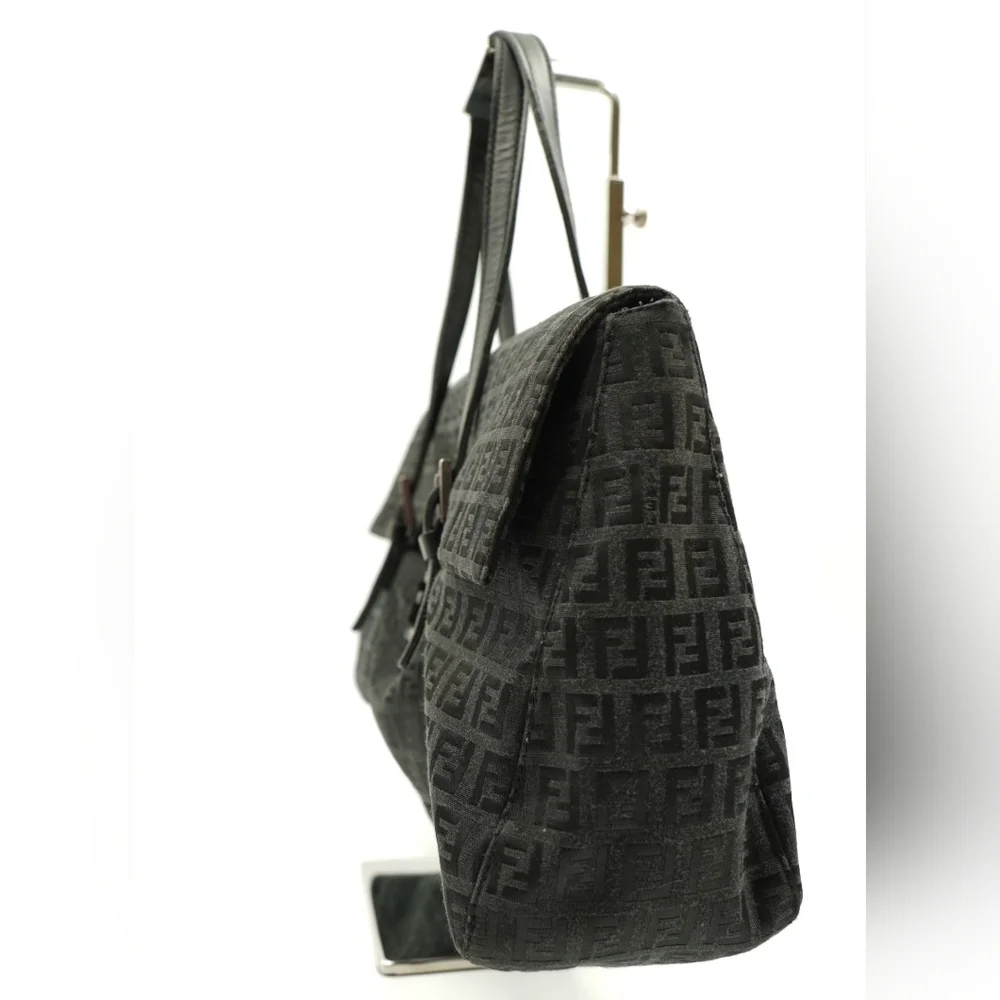 ❌️❌️SOLD❌️❌️J36💖 Fendi Vintage Black Flap Zucchino Shoulder Bag - Picture 5 of 16